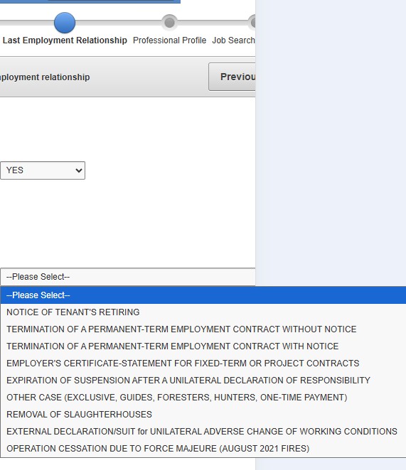 Last Employment Relationship – Adama Job Center